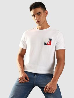 Tommy Hilfiger - Solid Regular Fit Cotton T-Shirt - White