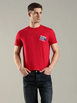 Tommy Hilfiger - Logo Regular Fit Cotton T-Shirt - Red