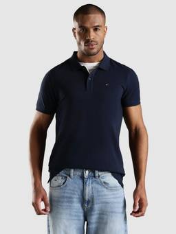 Tommy Hilfiger - Solid Slim Fit Cotton Polo T-Shirt - Navy Blue