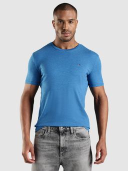 Tommy Hilfiger - Printed Slim Fit Cotton T-Shirt - Blue
