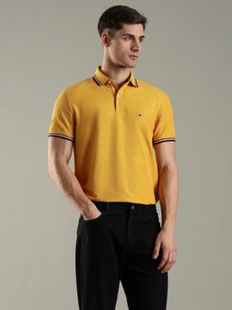 Tommy Hilfiger - Solid Regular Fit Cotton Polo T-Shirt - Yellow