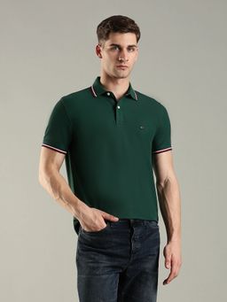 Tommy Hilfiger - Solid Regular Fit Cotton Polo T-Shirt - Green