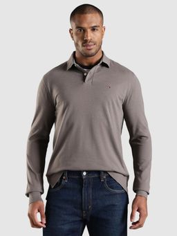 Tommy Hilfiger - Solid Regular Fit Cotton Polo T-Shirt - Grey