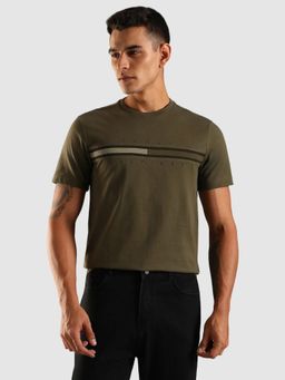 Tommy Hilfiger - Embroidered Logo Regular Fit Cotton T-Shirt - Olive