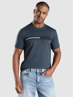 Tommy Hilfiger - Embroidered Logo Regular Fit Cotton T-Shirt - Grey