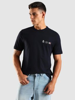 Tommy Hilfiger - Solid Regular Fit Cotton T-Shirt - Navy Blue