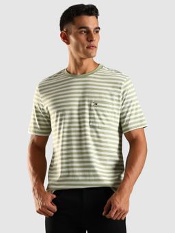 Tommy Hilfiger - Striped Regular Fit Cotton T-Shirt - Green
