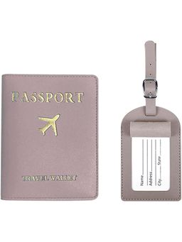 House of Quirk - Leather Travel Passport Cover & Tag - Purple