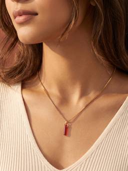 TOUCH925 - Red Pure 925 Silver Kiera Birthstone Necklace