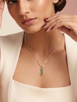 TOUCH925 - Green Pure 925 Silver Eva Birthstone Necklace