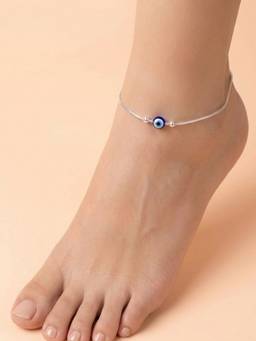 925 SILLER - Nazar Protection Silver Chain Anklet