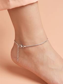 925 SILLER - Sleek Silver Essential Snake Anklet