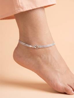 925 SILLER - Multi-Layered Silver Essential Anklet