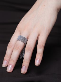 CAO JEWELLERY - Stainless Steel Chain Tassel Finger Ring
