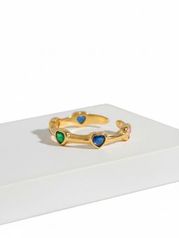 CAO JEWELLERY - Multicolour Stainless Steel Open Ring