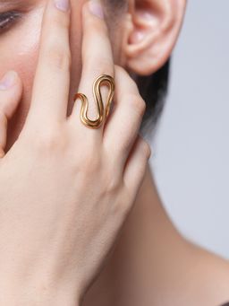 CAO JEWELLERY - Double Layer S Shaped Open Ring