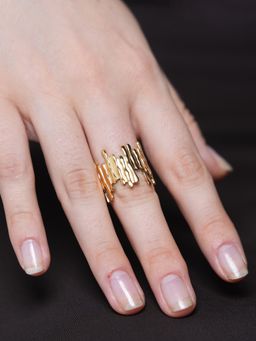 CAO JEWELLERY - Geometric Minimalist Asymmetrical Adjustable Open Ring
