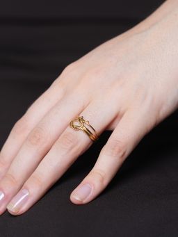 CAO JEWELLERY - Textured Twisted Adjustable Open Ring