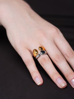 CAO JEWELLERY - Dual Tone Cross-Border Ring