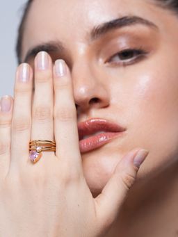 CAO JEWELLERY - Pink Heart Charm Ring
