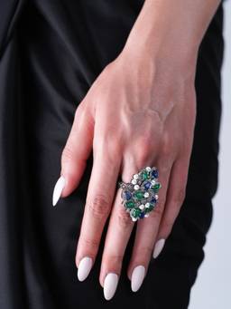 CAO JEWELLERY - Multi-Colour Heavy Cocktail Ring