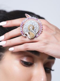 CAO JEWELLERY - Pink Silver Polish Peacock Ring