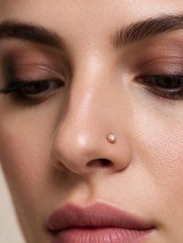TOUCH925 - Pure 925 Silver Gold Bezel Nose Pin