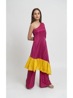 NEORA BY NEHAL CHOPRA - Pink Yellow Co-Ord's
