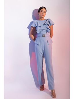 Label Iris - Prakashi In Ice Blue Ruffle Co-Ord's