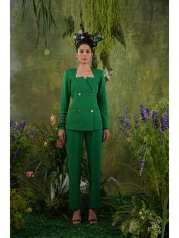 Label Iris - Green Double Breast Blazer Set