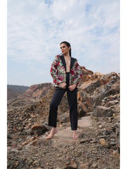 Label Iris - Beige Flower Blazer with Pant