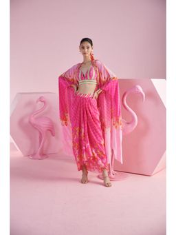 MANDIRA WIRK - Blossom Cluster Draped Skirt Set