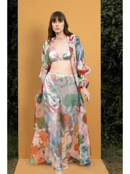 MANDIRA WIRK - Hibiscus Sequins Bustier And Pants Set