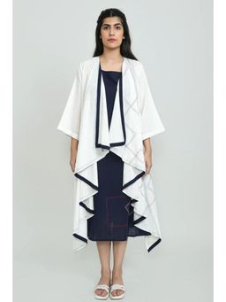 OMAANA - White Waterfall Dress with Shrug
