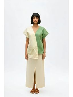 NEORA BY NEHAL CHOPRA - Asparagus Green Skirt With Top
