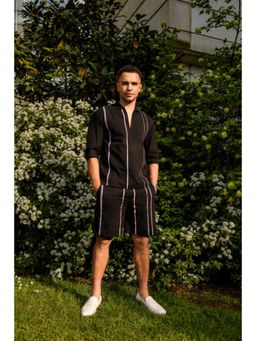 TheRealB - Men Black Cotton Co-Ord's