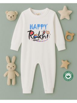 BLUSHES - White Raksha Bandhan Theme Full Sleeve Bodysuit