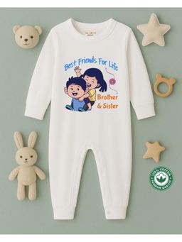 BLUSHES - White Raksha Bandhan Theme Full Sleeve Bodysuit