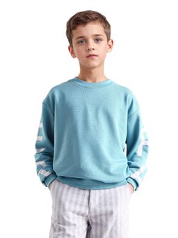 RARE ONES - Kids Draw Blue Cotton Pull On Crew Neck Full Sleeves Regular Fit Sweatshirt