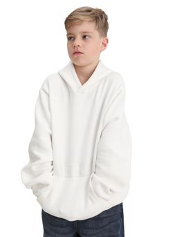 RARE ONES - Kids Nexa-K White Cotton Hooded Boxy Fit Sweatshirt