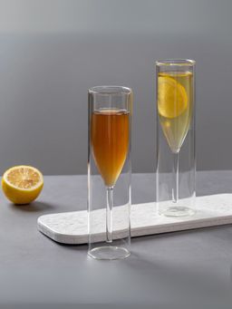 Smokey Cocktail - Bubble Flute Champagne Glass - Set Of 2