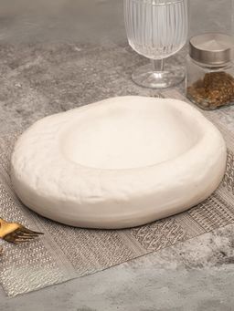 Smokey Cocktail - Stoneware Serving Platter - White