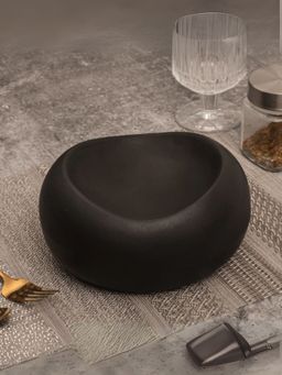 Smokey Cocktail - Stoneware Round Tasting Platter - Black