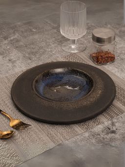 Smokey Cocktail - Rustic Round Serving Platter - Black