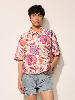 ONLY - Women Purple Floral Casual Shirt
