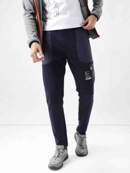 WILDCRAFT - Cotton Solid Navy Blue Regular Fit Trackpants