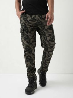 WILDCRAFT - Cotton Camouflage Olive Regular Fit Trackpants
