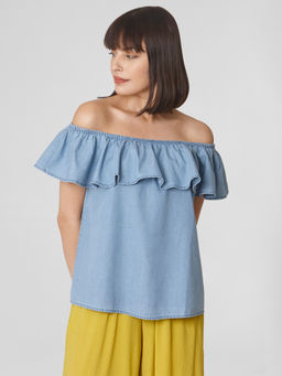 VERO MODA - Blue Solid Tops