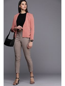 Allen Solly - Women Pink Solid Casual Blazer
