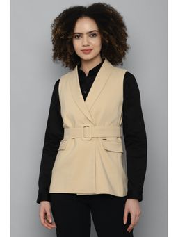 Allen Solly - Women Khaki Solid Casual Blazer (Set of 2)